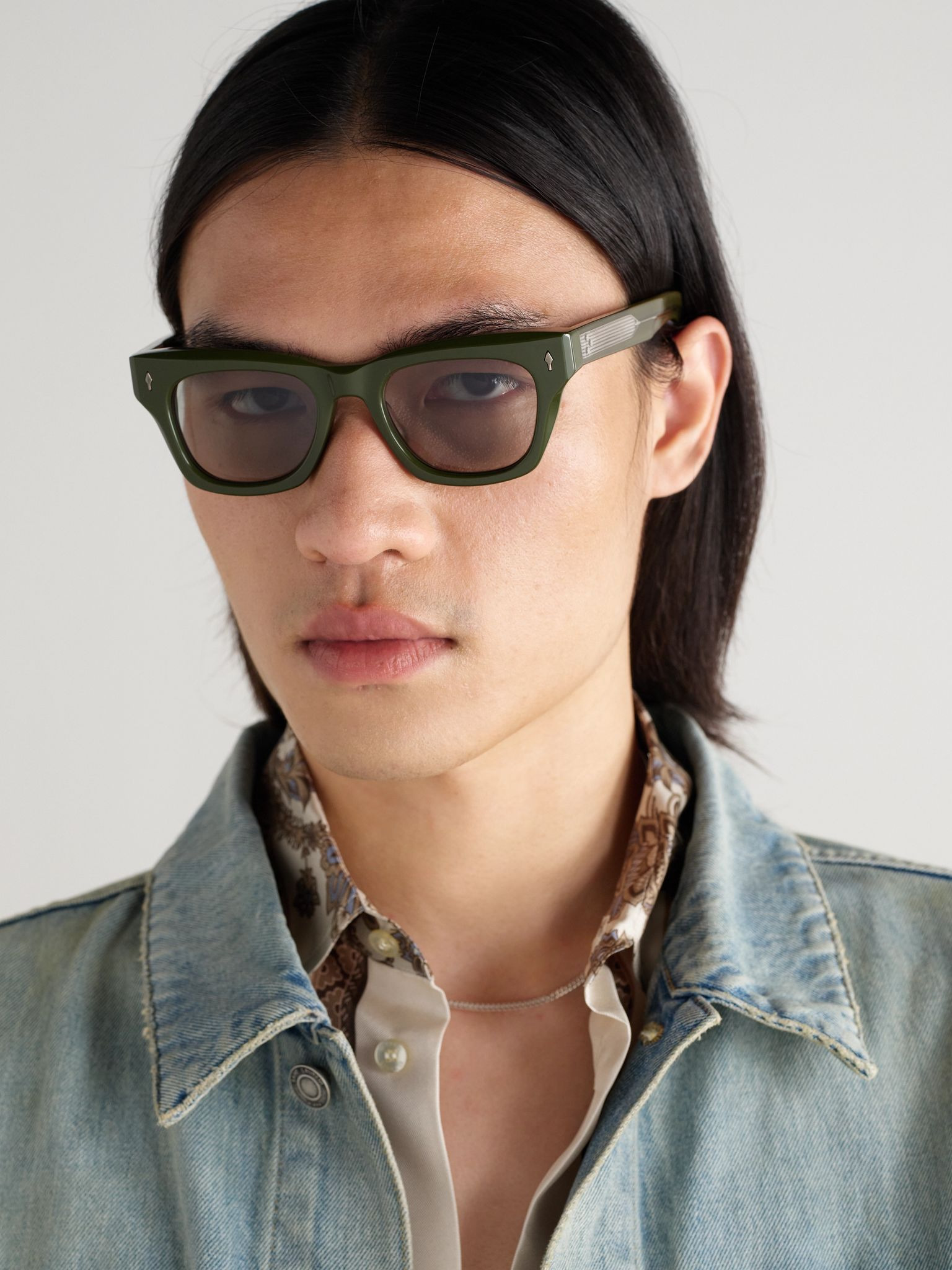 Dealan Square-Frame Acetate Sunglasses Green - 2