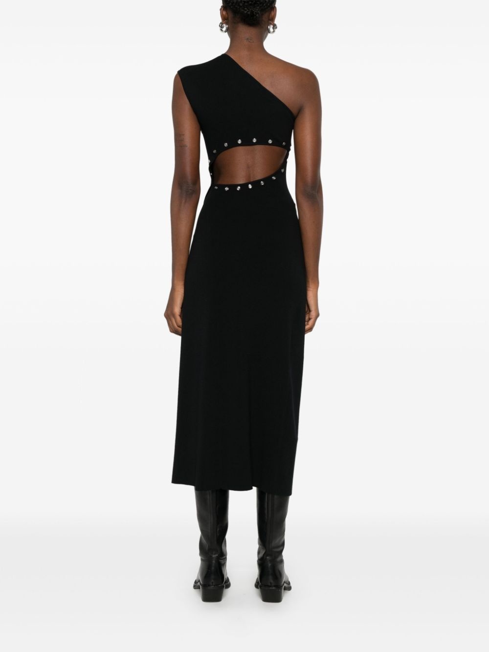 asymmetric knitted maxi dress - 4