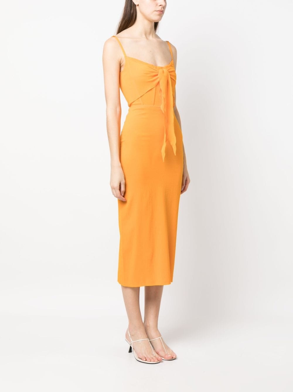 tie-detail midi dress - 3