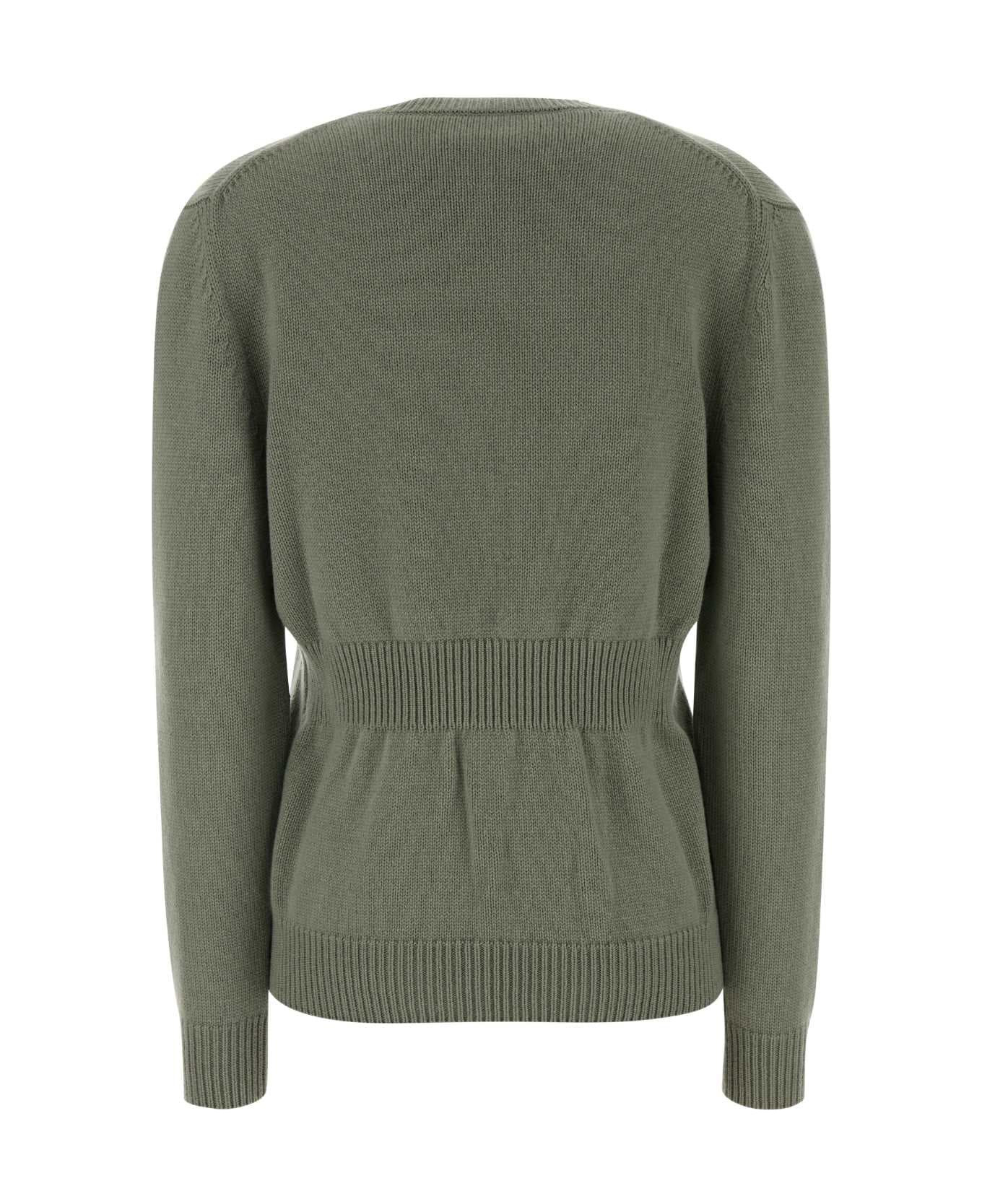 Sage Green Stretch Cashmere Sweater - 2