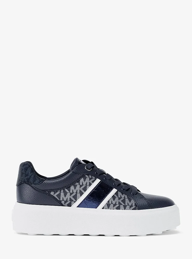 Romey Signature Logo Stripe Platform Sneaker - 1