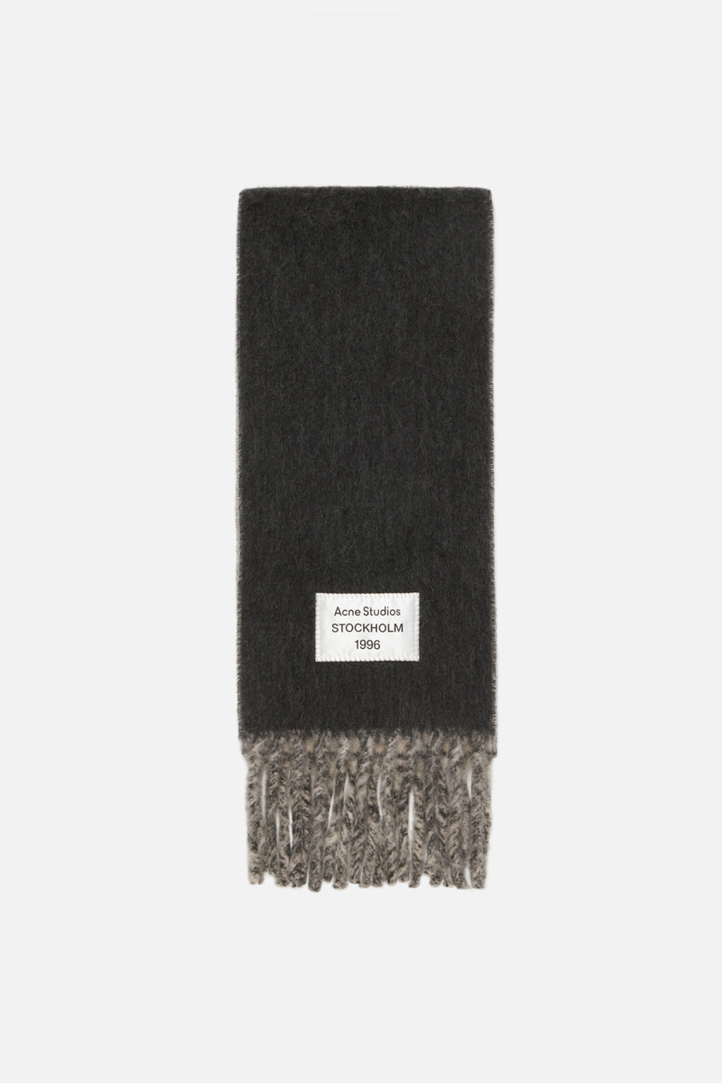 Bicolor alpaca scarf - Beige/grey 1