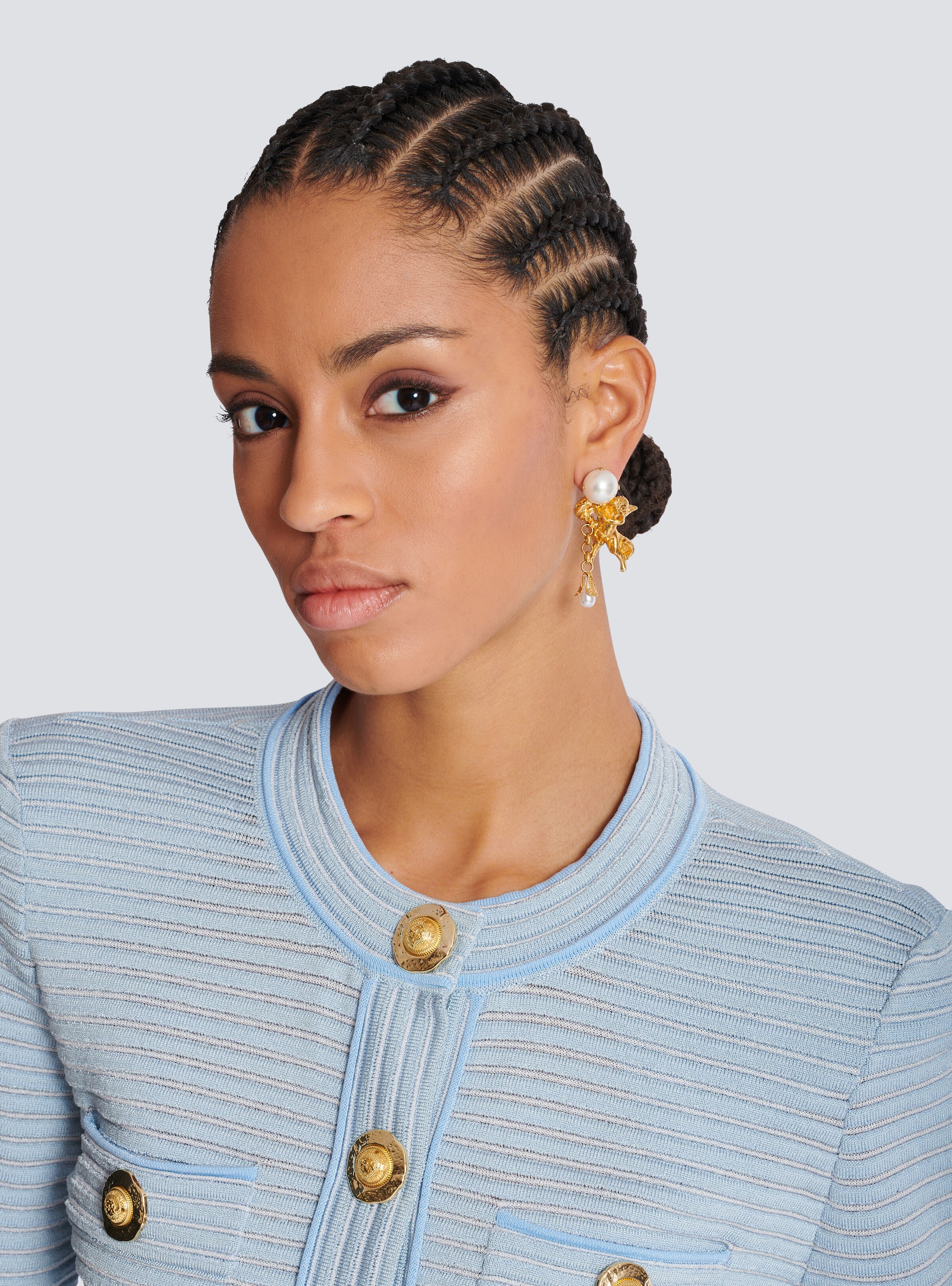 Anges baroque brass earrings - 3
