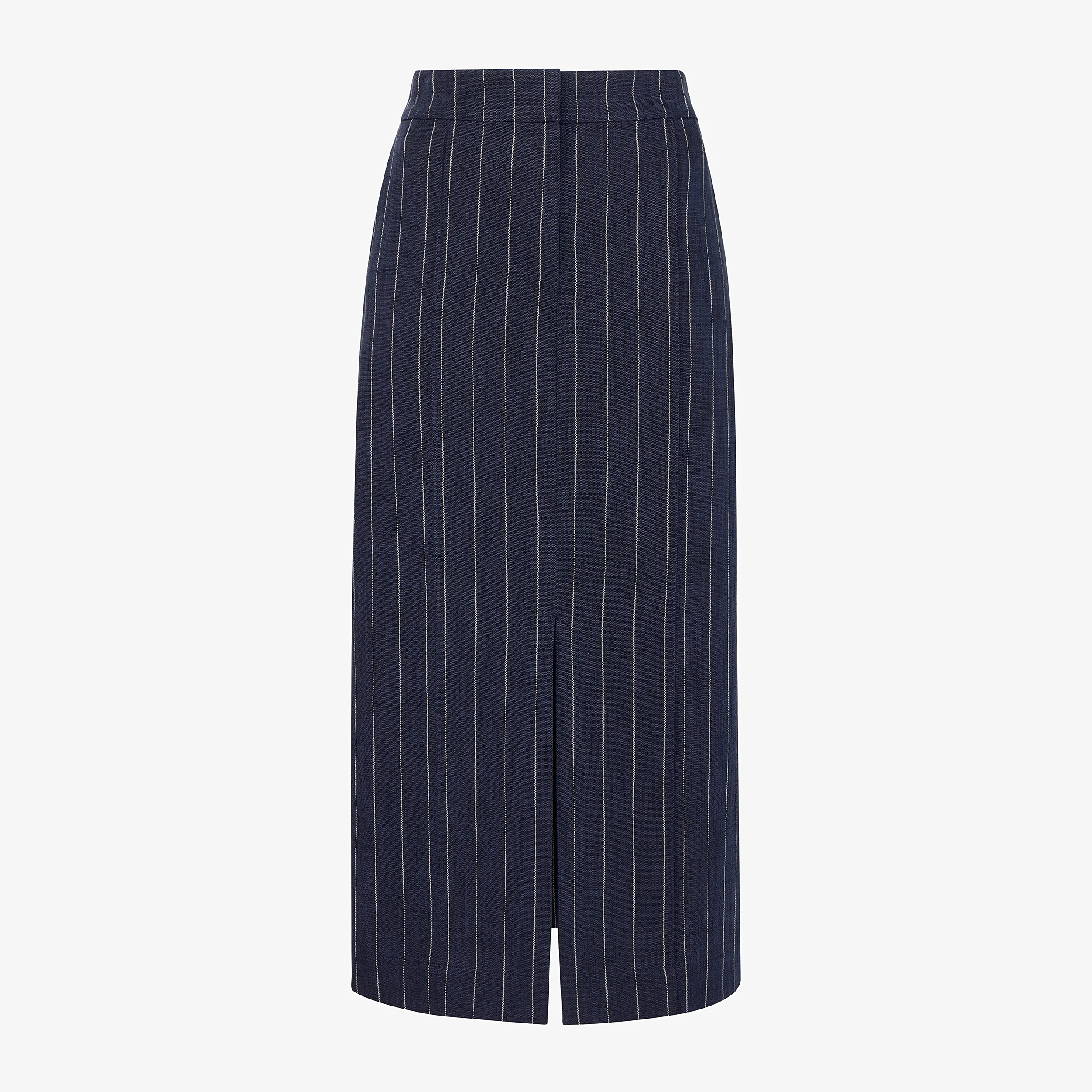 Meghan Midi Skirt - Woven Pinstripe - 1