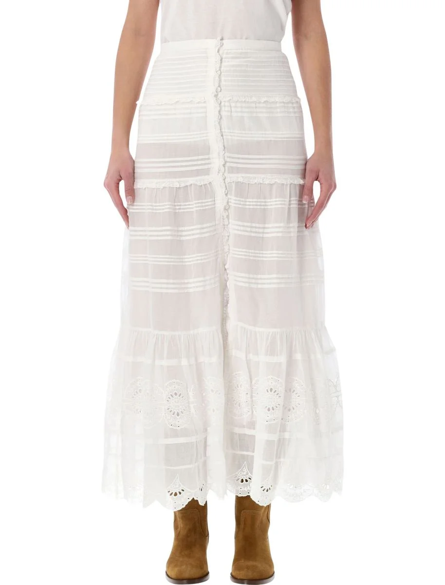 Isabel Marant Étoile Paoline Organic Cotton & Lace Skirt - 1