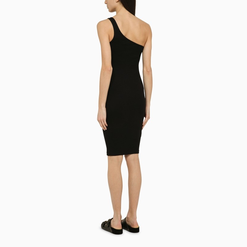 BLACK ONE-SHOULDER COTTON DRESS - 3