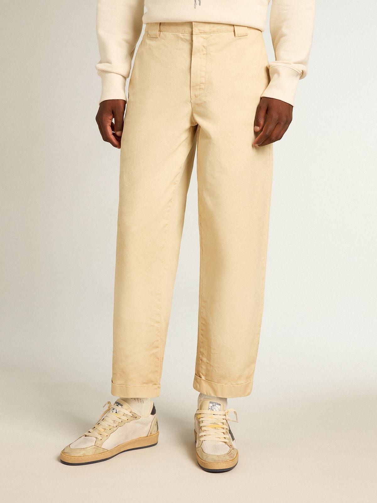 Ecru-colored cotton chinos - 2