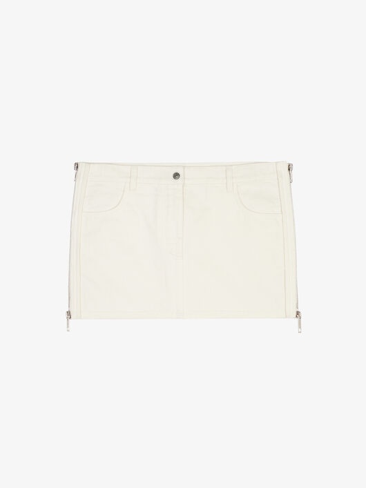 MINI SKIRT IN DENIM WITH ZIPS - 3