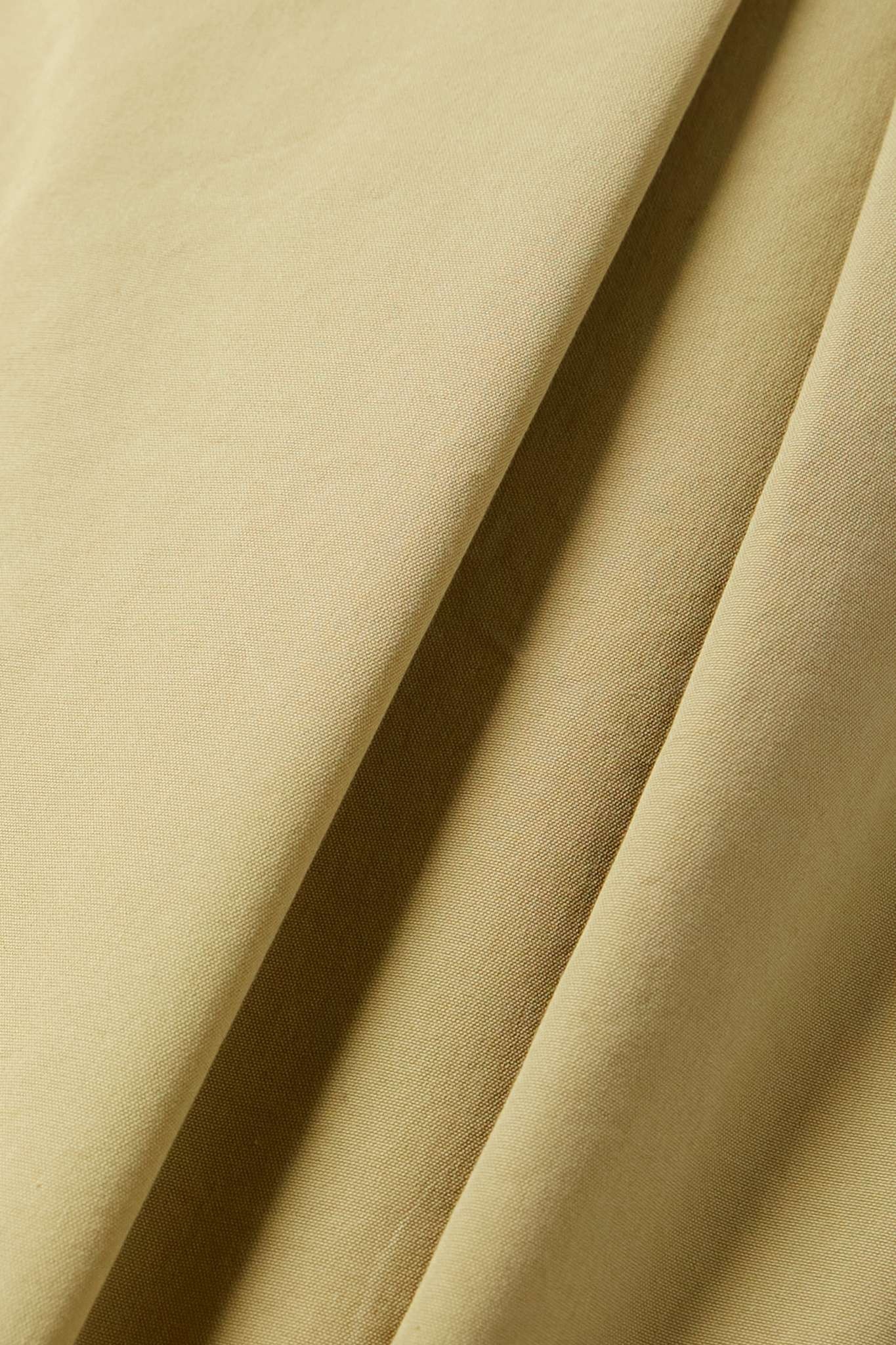 Pleated cotton-blend poplin wide-leg pants - 5