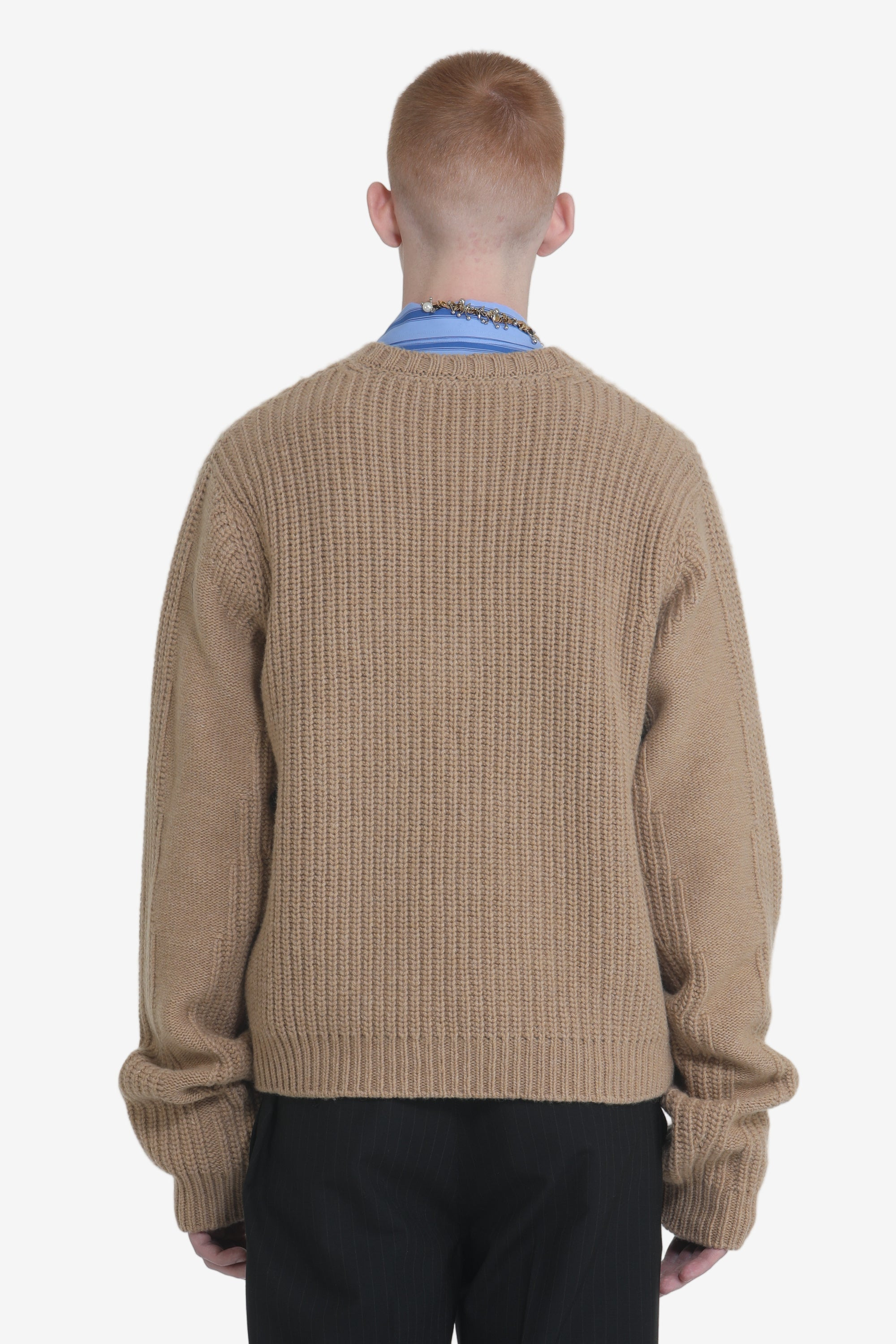 V-NECK SWEATER WITH BUTTONS AND ZIP - 3