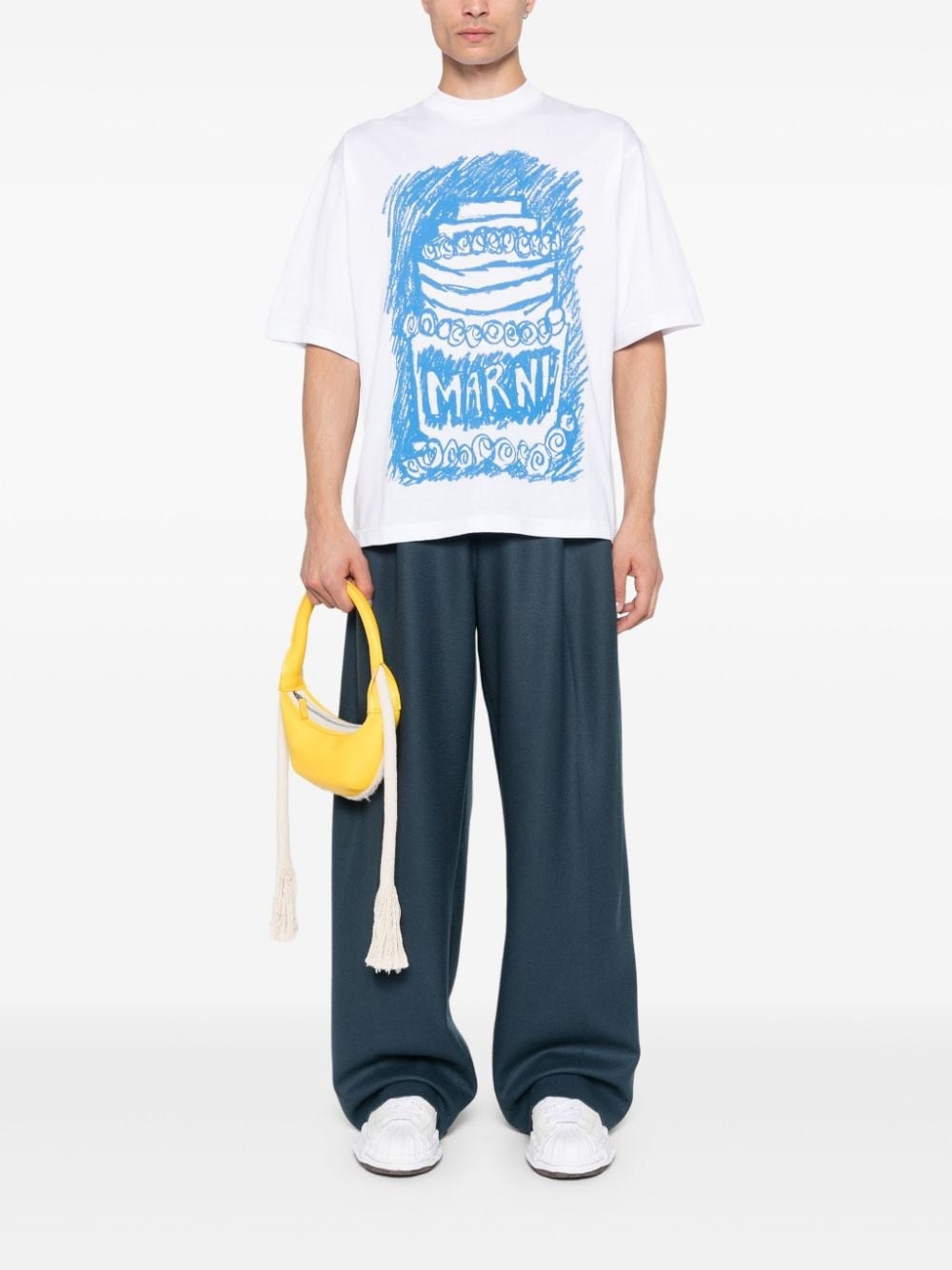 MARNI バースデーケーキ Tシャツ Marni - Blue Cake T-Shirt Lily White – STRØM