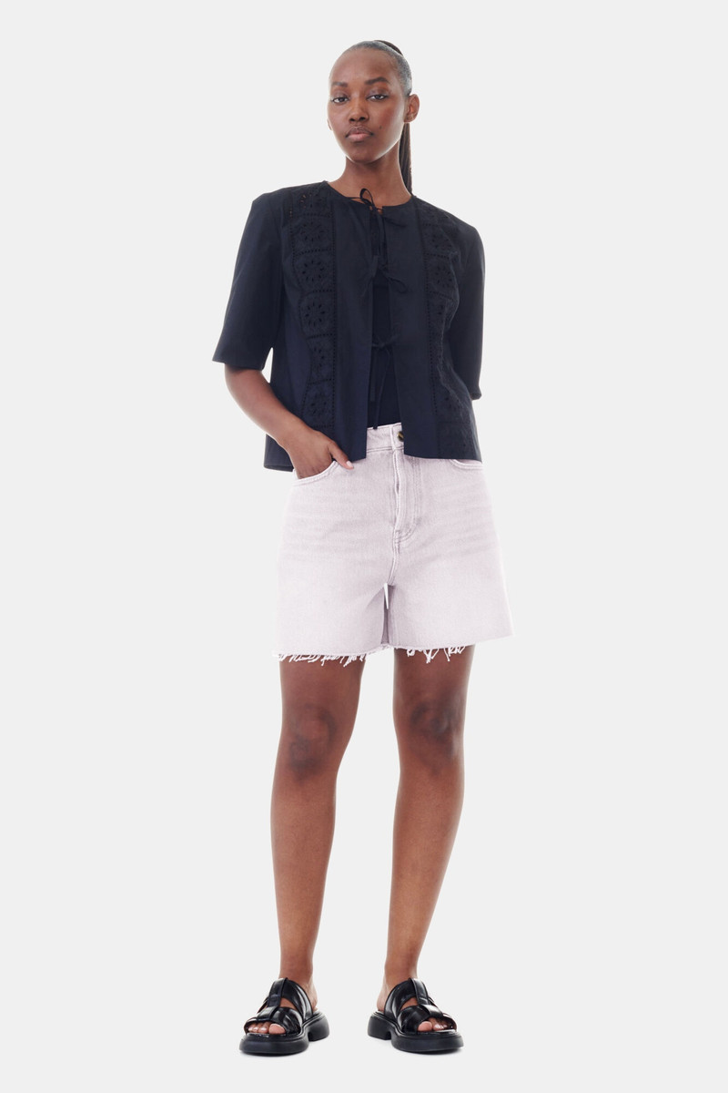 GANNI LIGHT PINK DENIM SHORTS outlook