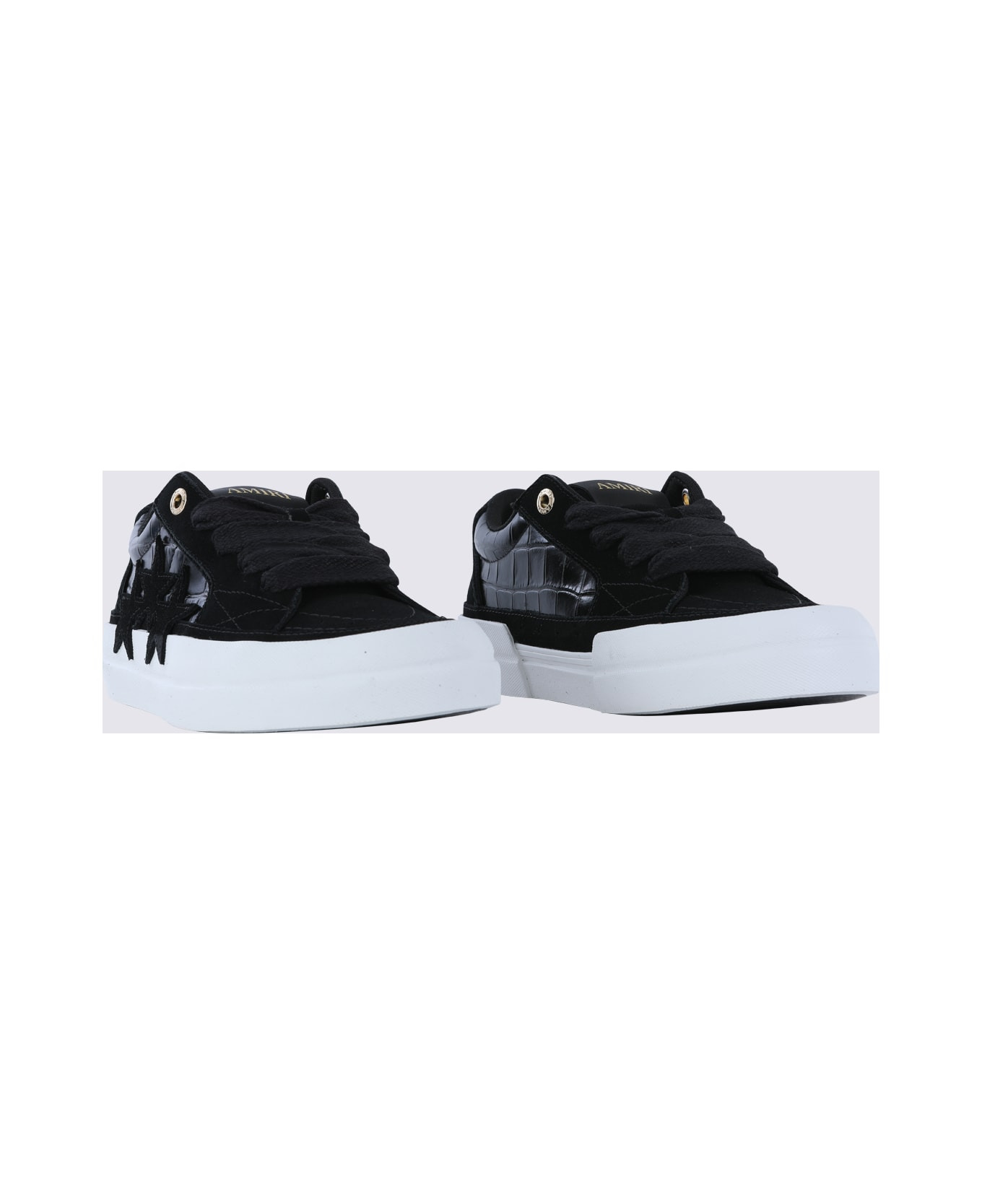 Black Leather Sunset Skate Sneakers - 2