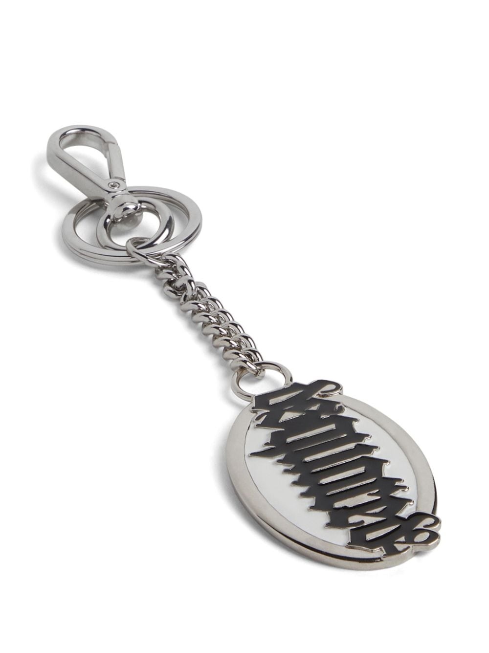 Gothic logo-plaque key chain - 3