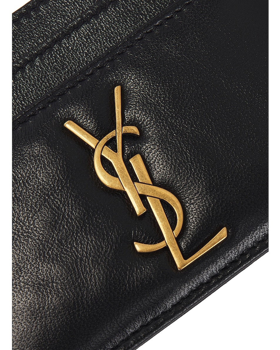 SAINT LAURENT Cassandre Credit Card Case | forward | REVERSIBLE