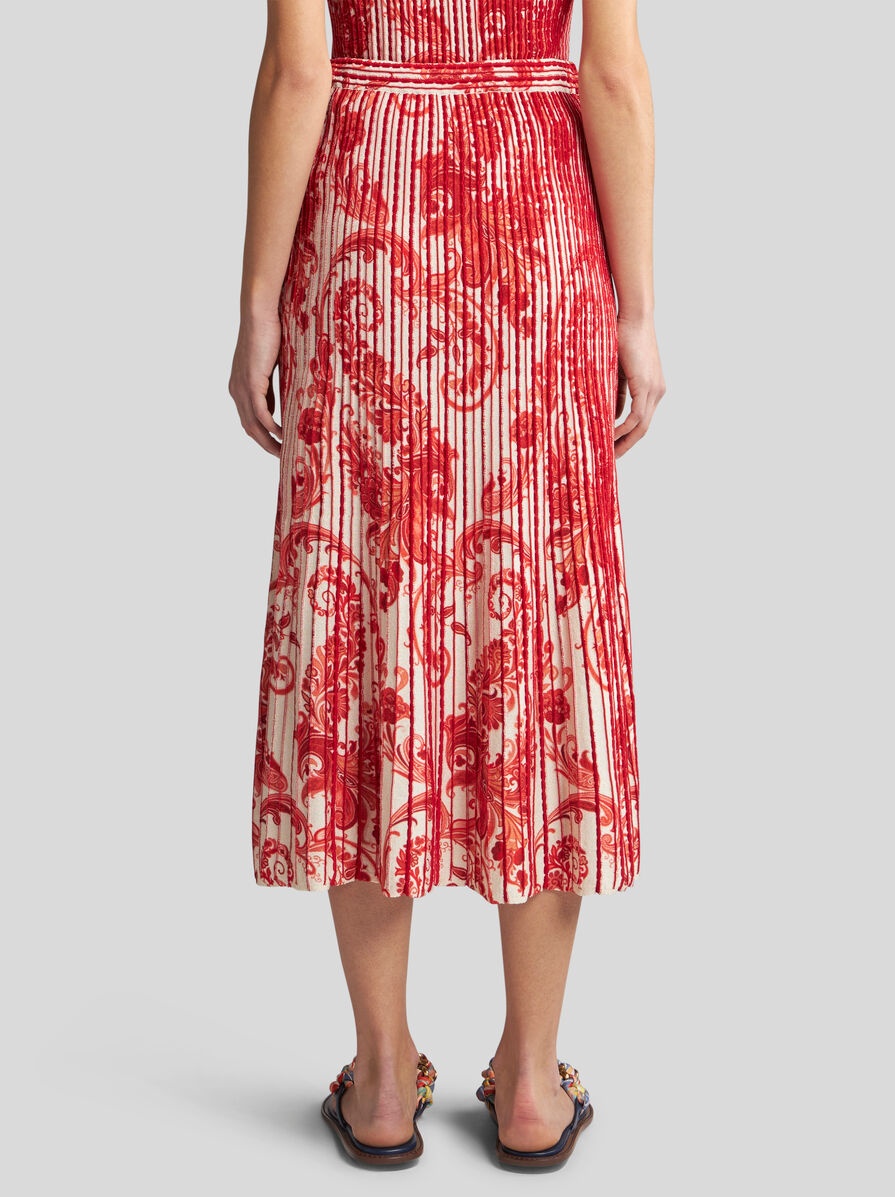 PRINTED KNIT MIDI SKIRT - 5