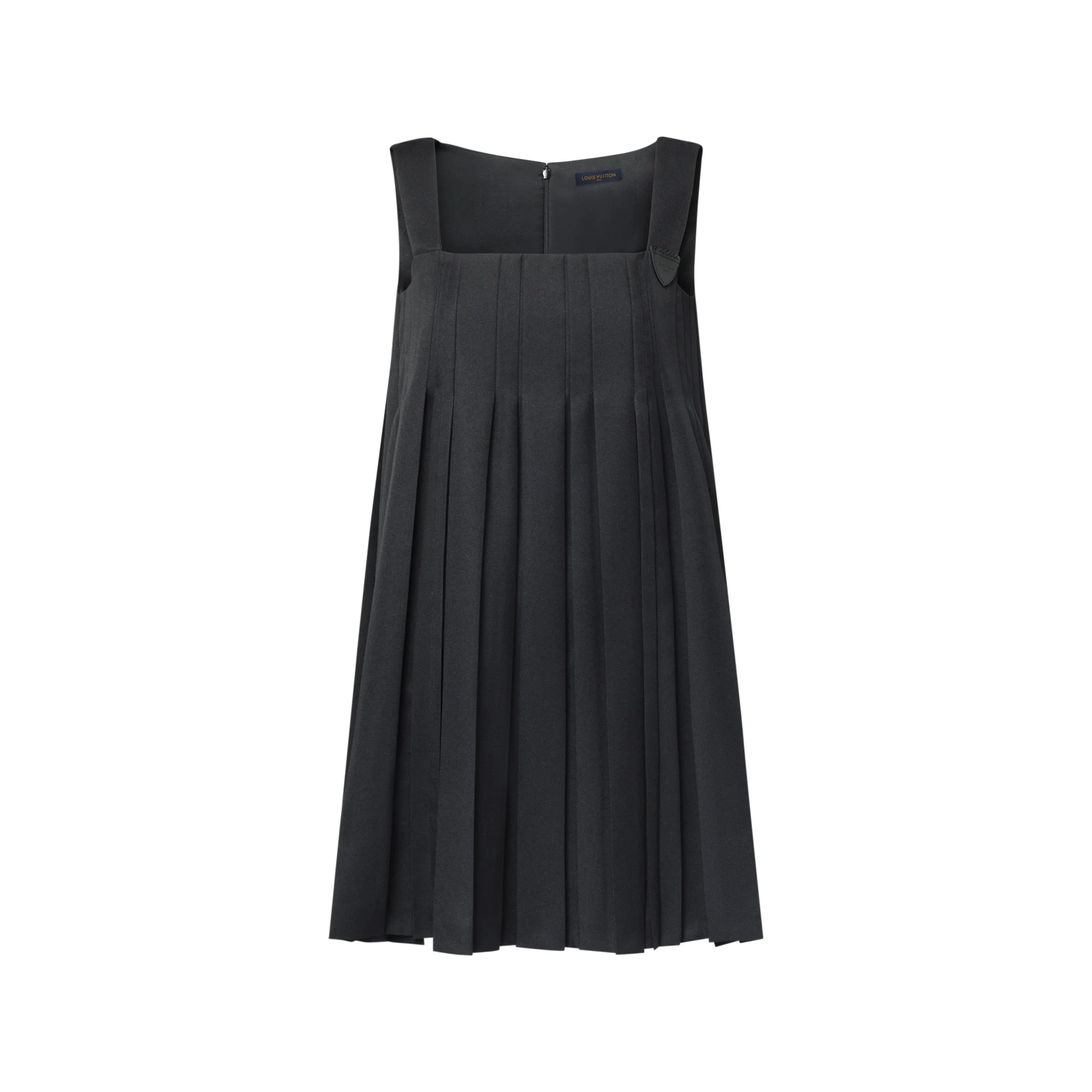 Pleated Square Neck Babydoll Dress - 1