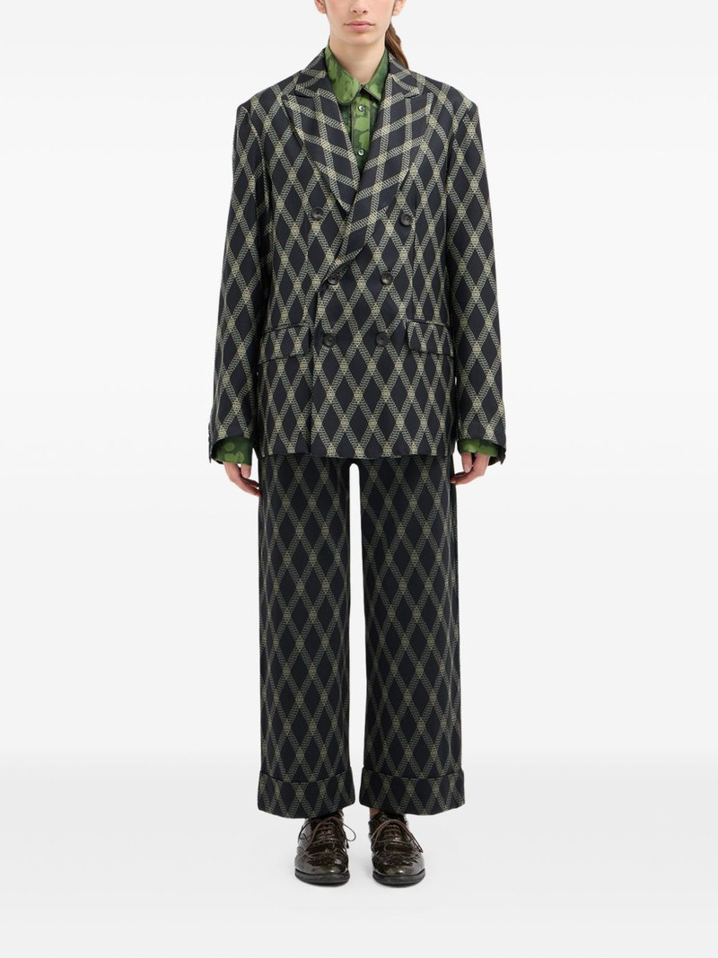 Pierre-Louis Mascia diamond-pattern double-breasted jacket outlook