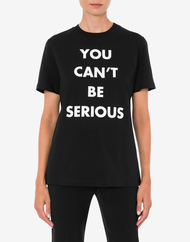 Moschino ORGANIC JERSEY T-SHIRT YOU CAN'T BE SERIOUS outlook