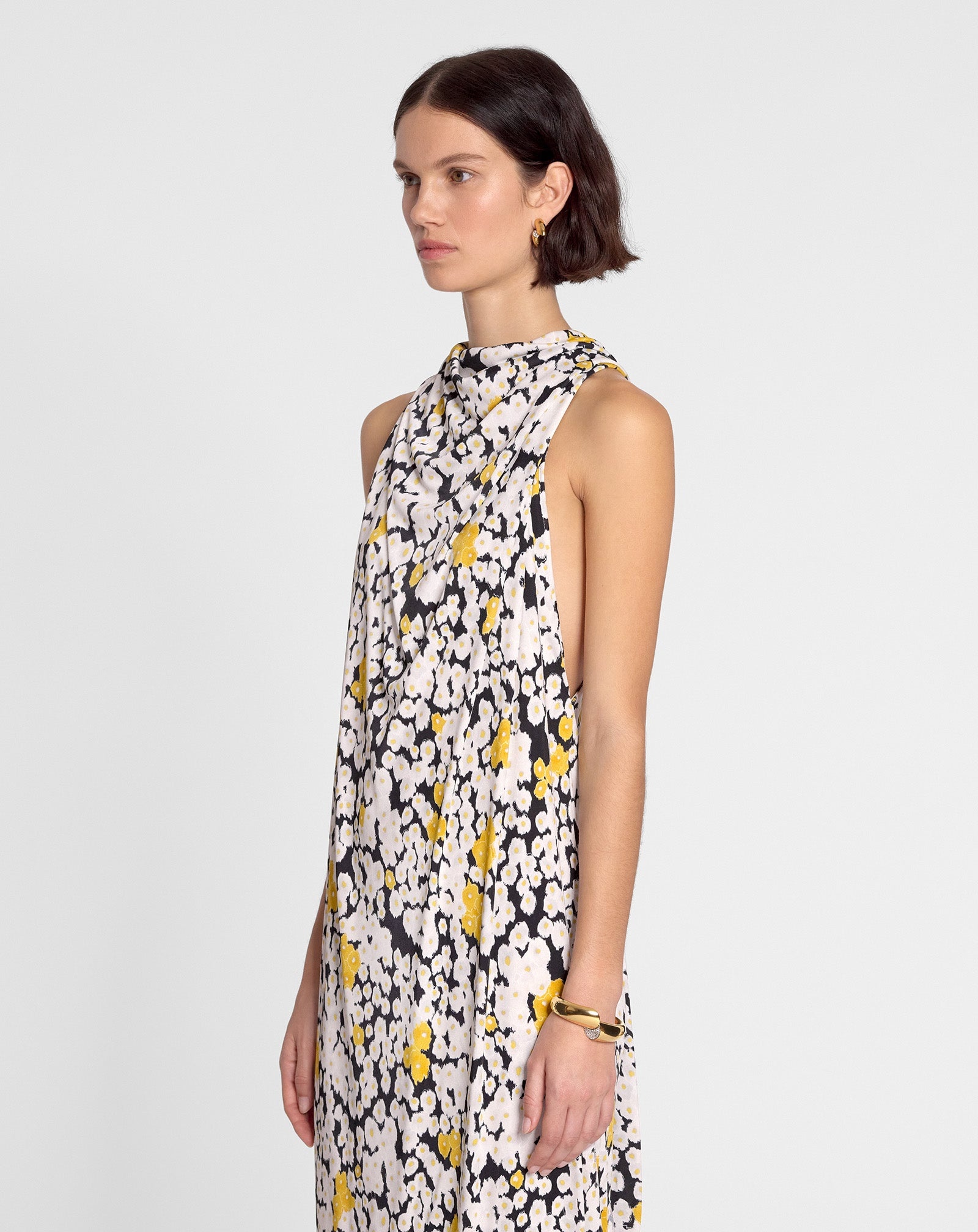 SHORT PRINTED DRAPED DRESS - 3