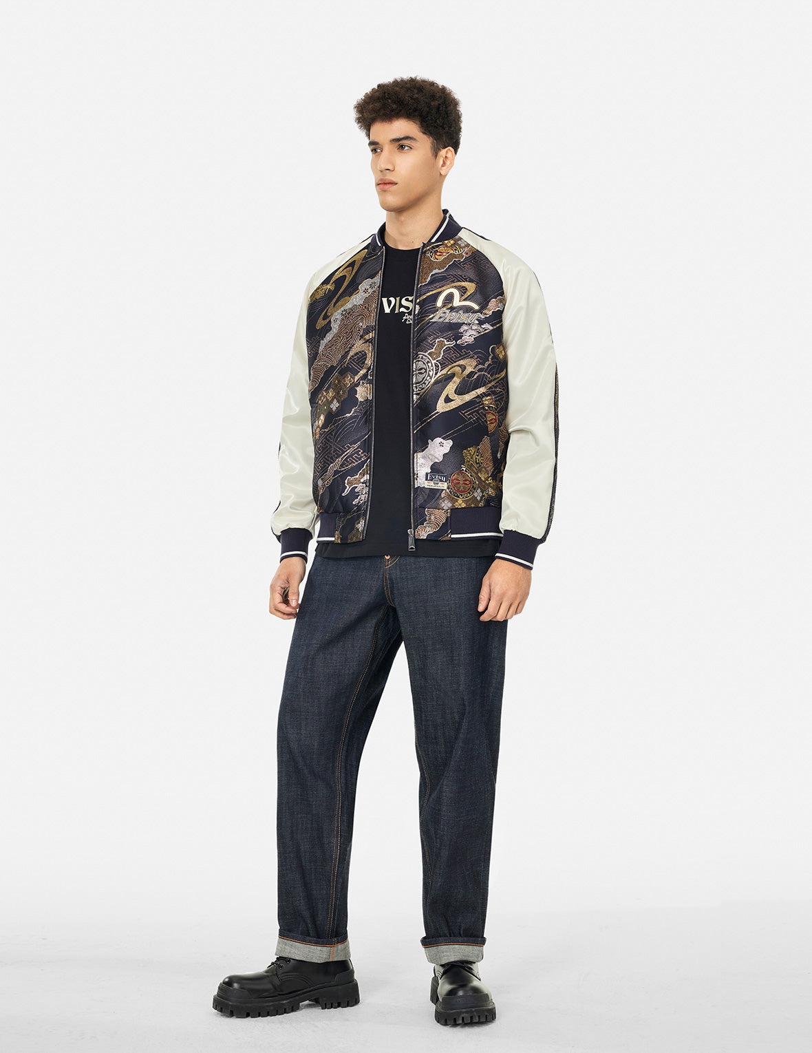 Kamon Brocade Appliqué Regular Fit Souvenior Jacket - 3