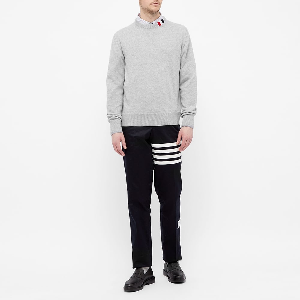 Thom Browne Jersey Stitch Tricolore Collar Crew Knit - 6