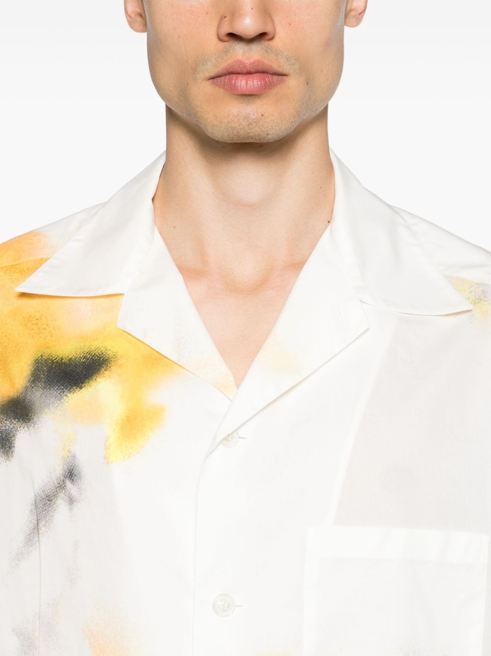 Obscured Flower cotton bowling shirt - 5