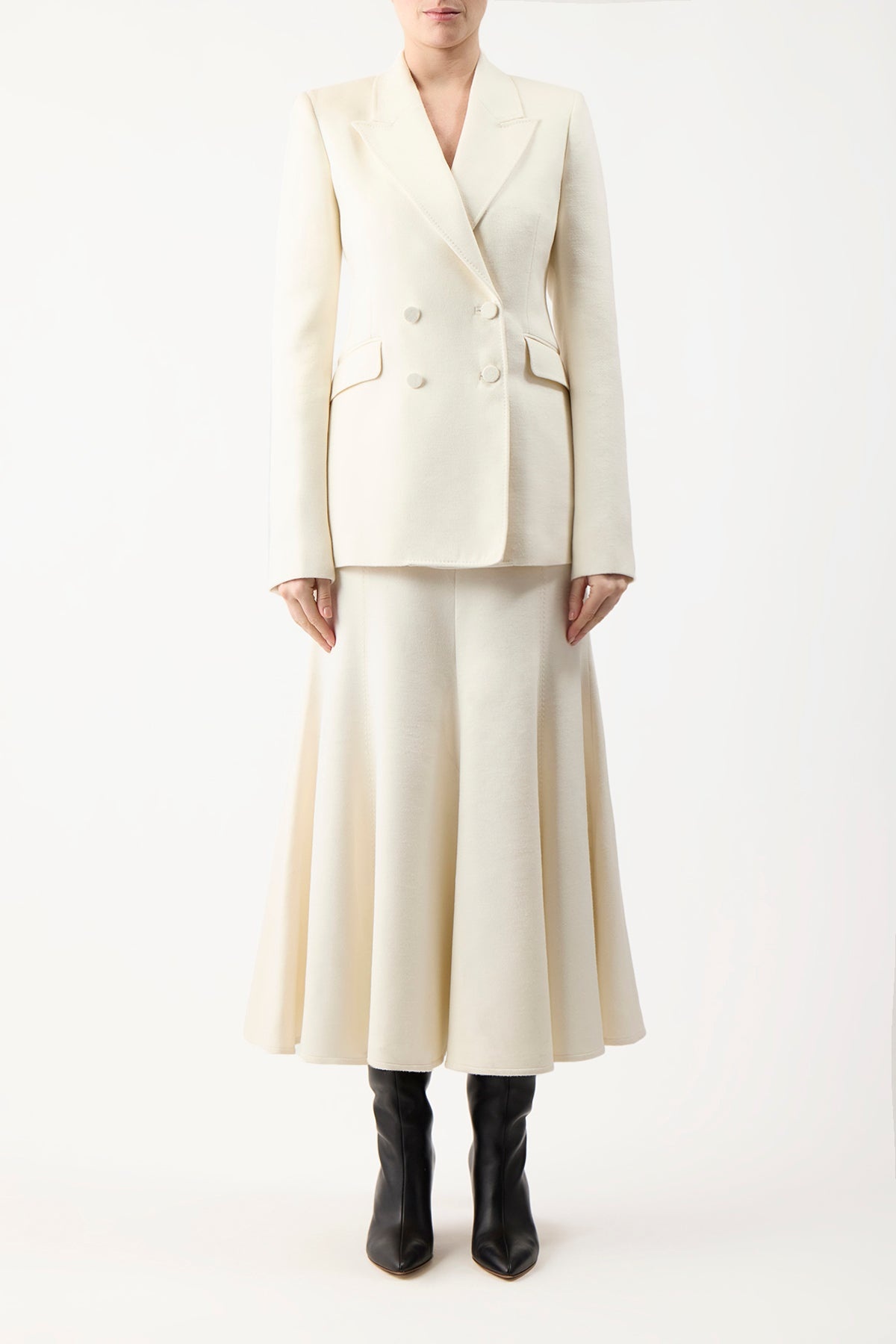 Stephanie Blazer in Ivory Winter Silk - 2