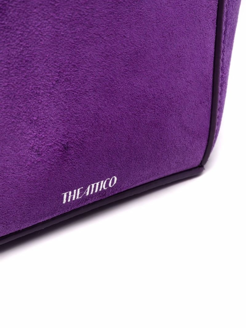 geometric suede shoulder bag - 5