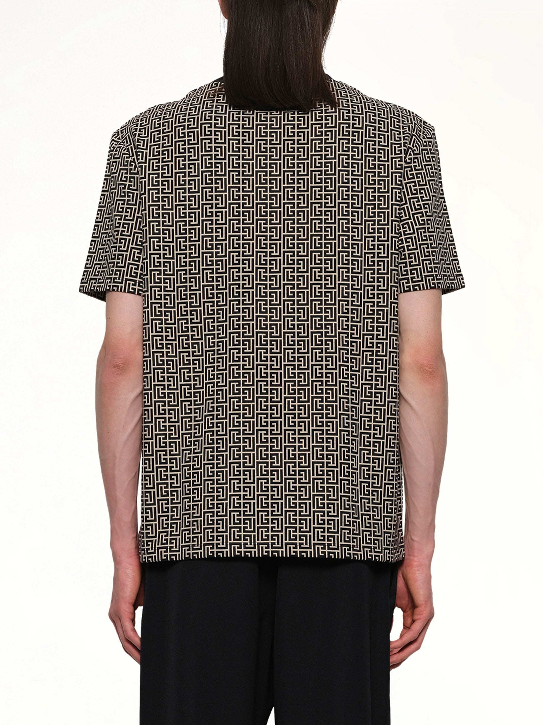 Monogram Couture Label Regular T-Shirt in Ivory/Black - 5