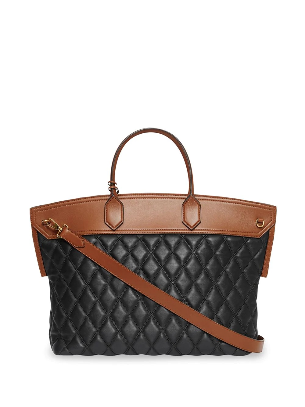 Quilted Lambskin Society Top Handle Bag - 3