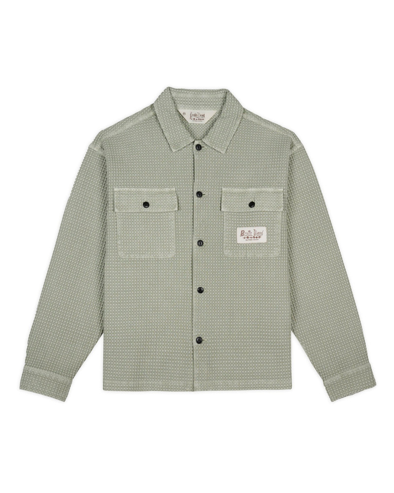 Waffle Button Front Shirt - Stone 1