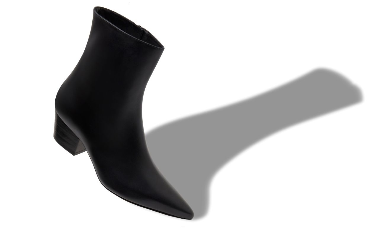 Black Calf Leather Ankle Boots - 2