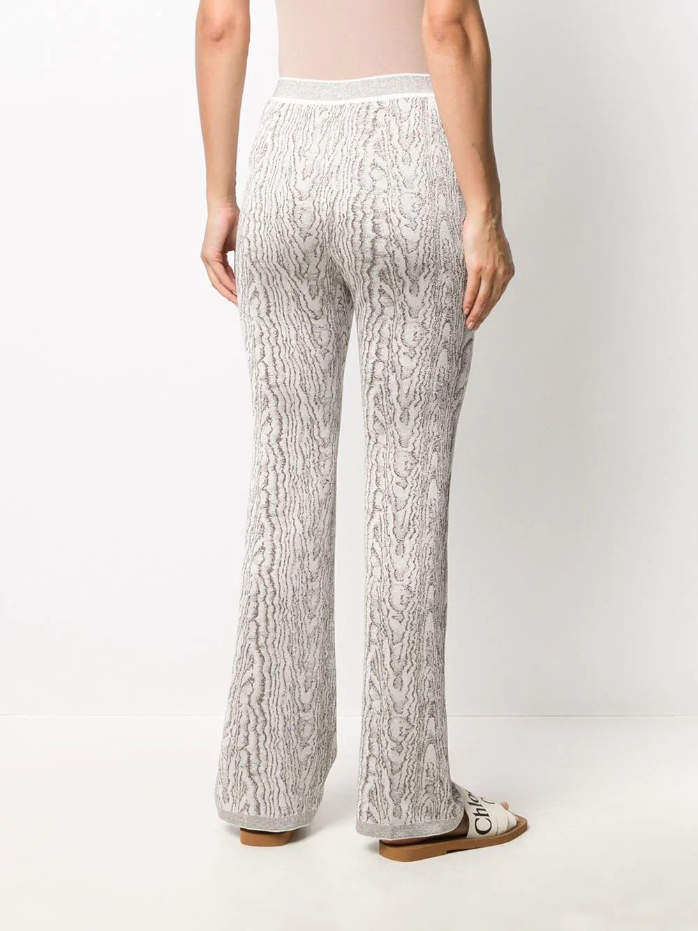 jacquard moiré trousers - 4