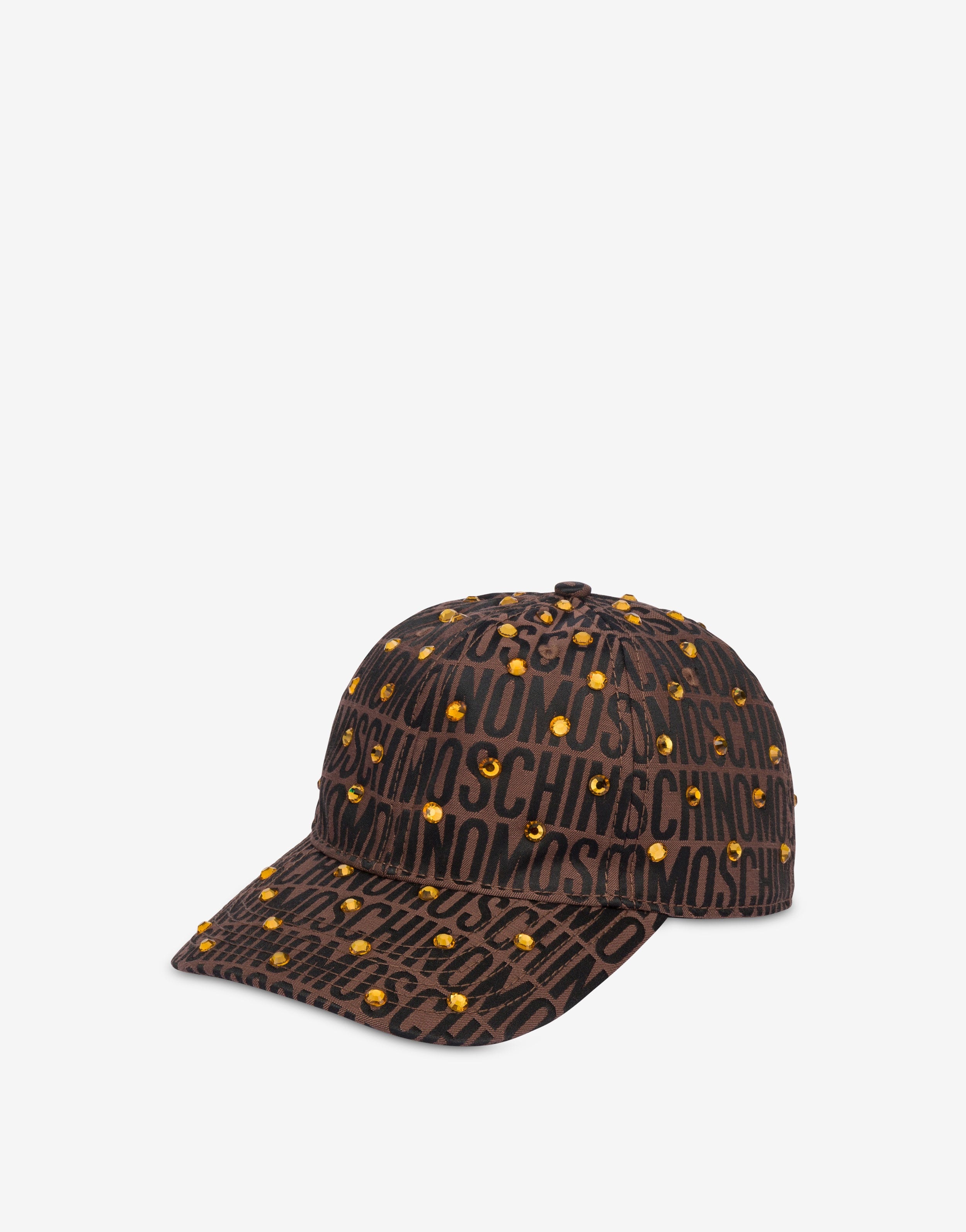 ALLOVER LOGO NYLON CAP WITH RHINESTONES - 3