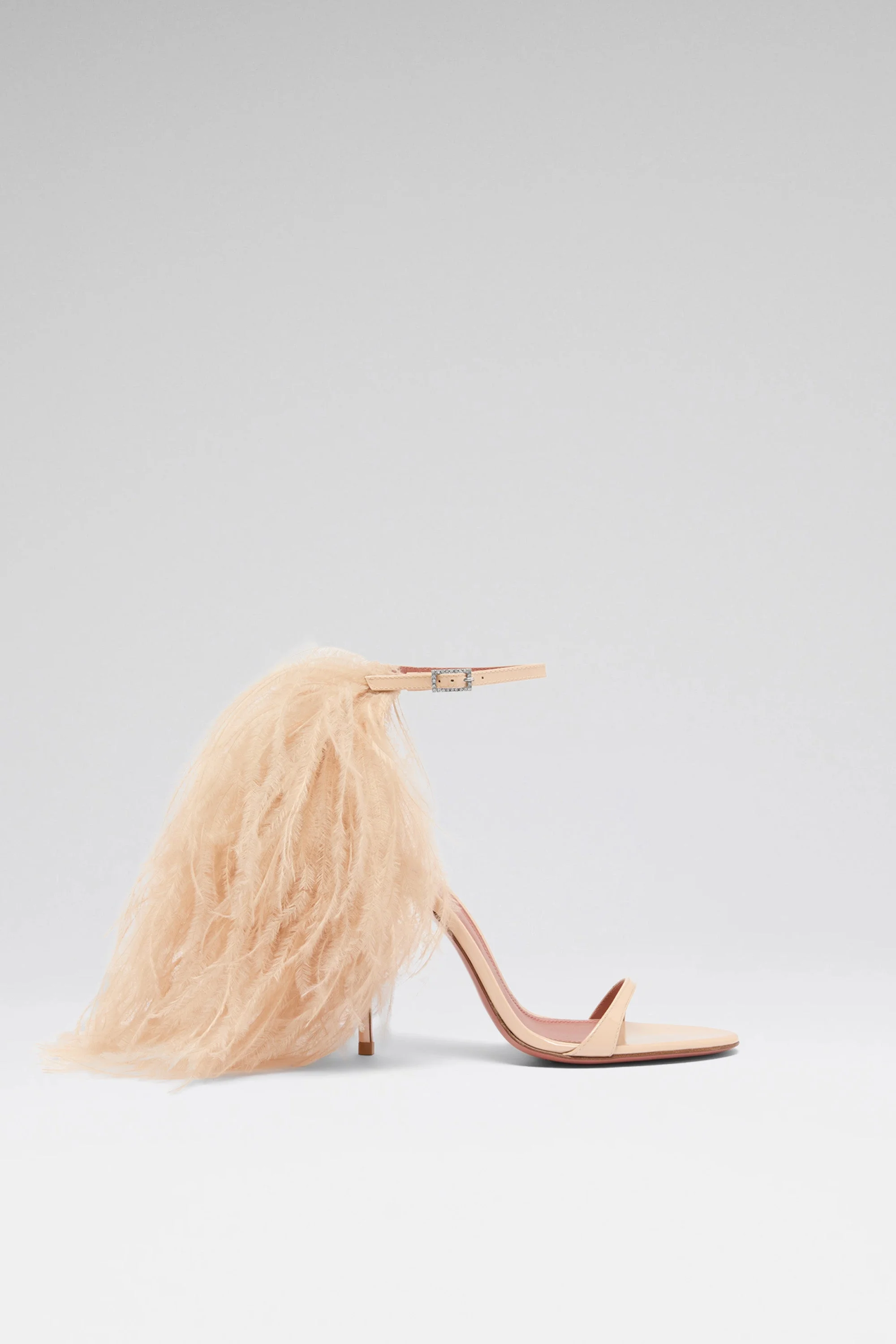 JERRY SANDAL 105 PEARLY CHAMPAGNE PATENT AND CHAMPAGNE FEATHERS - 1
