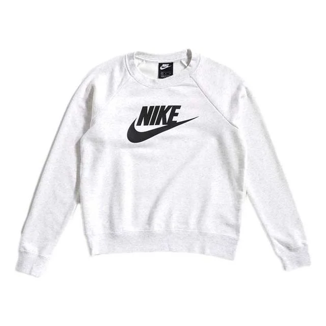 (WMNS) Nike Sportswear Logo Printing Knit Round Neck Gray White BV4113-051 - 1