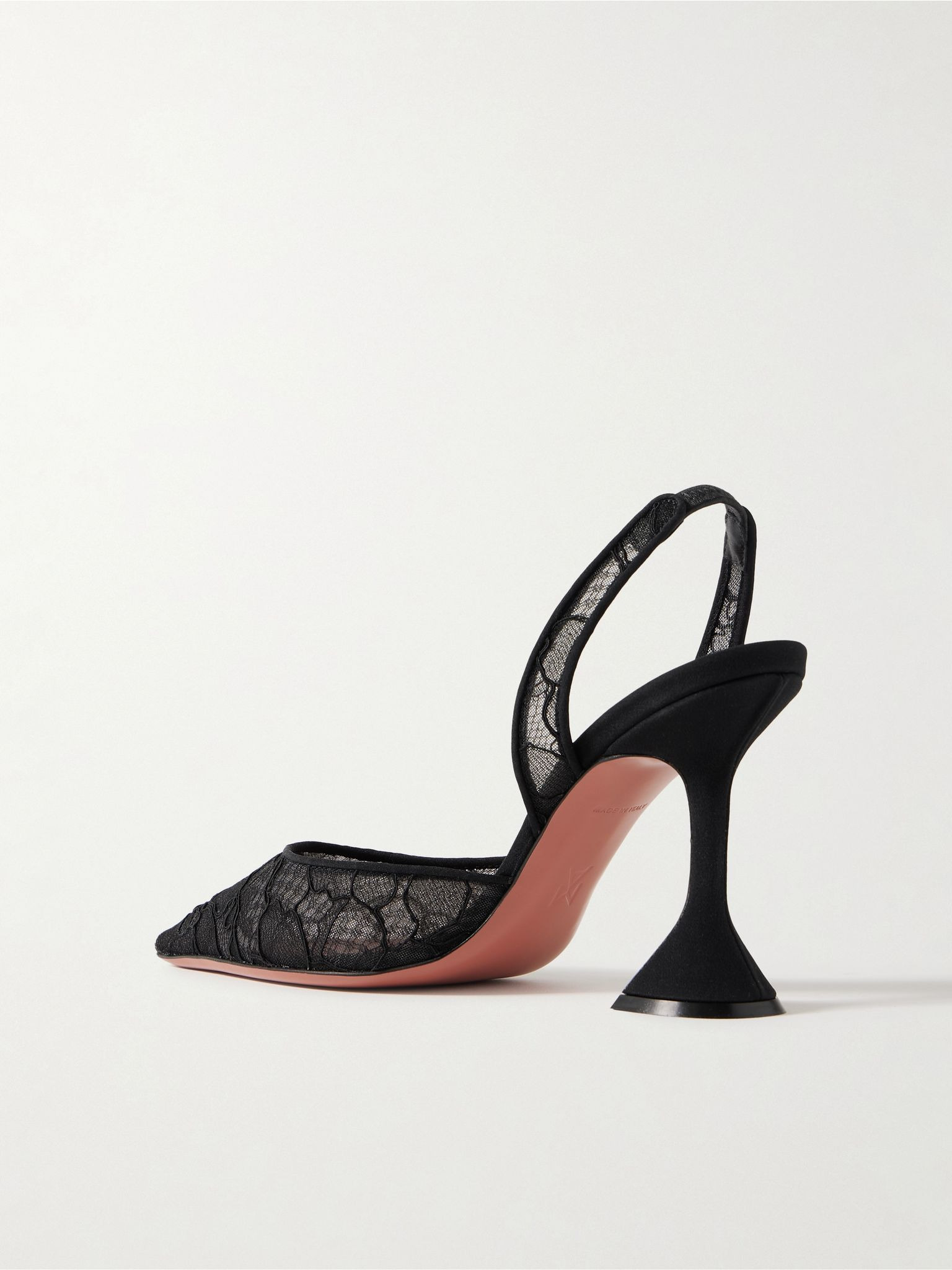 Holli corded lace slingback pumps Black - 3