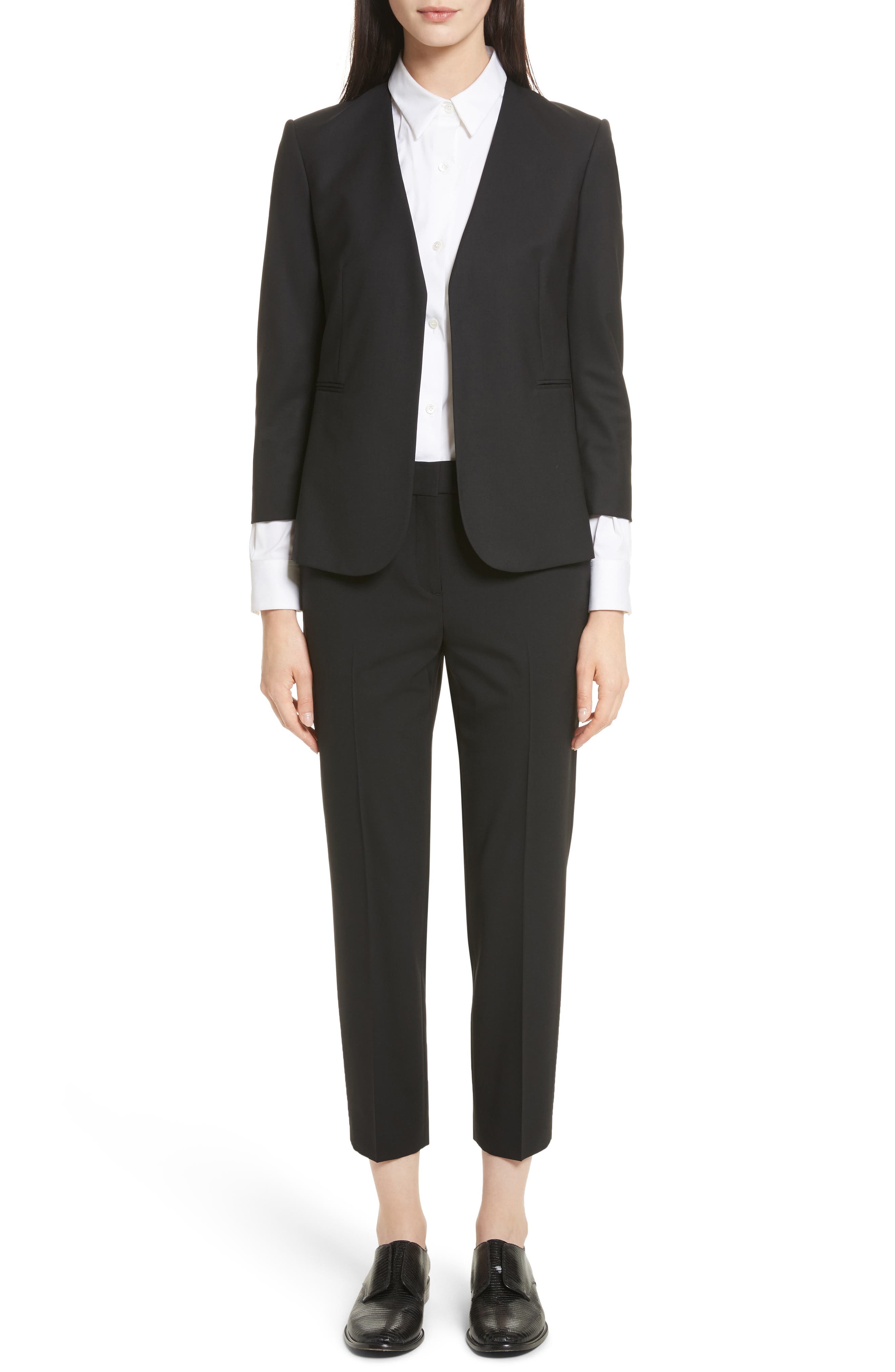 Theory Treeca 2 Crop Suit Pants in Black at Nordstrom - 7