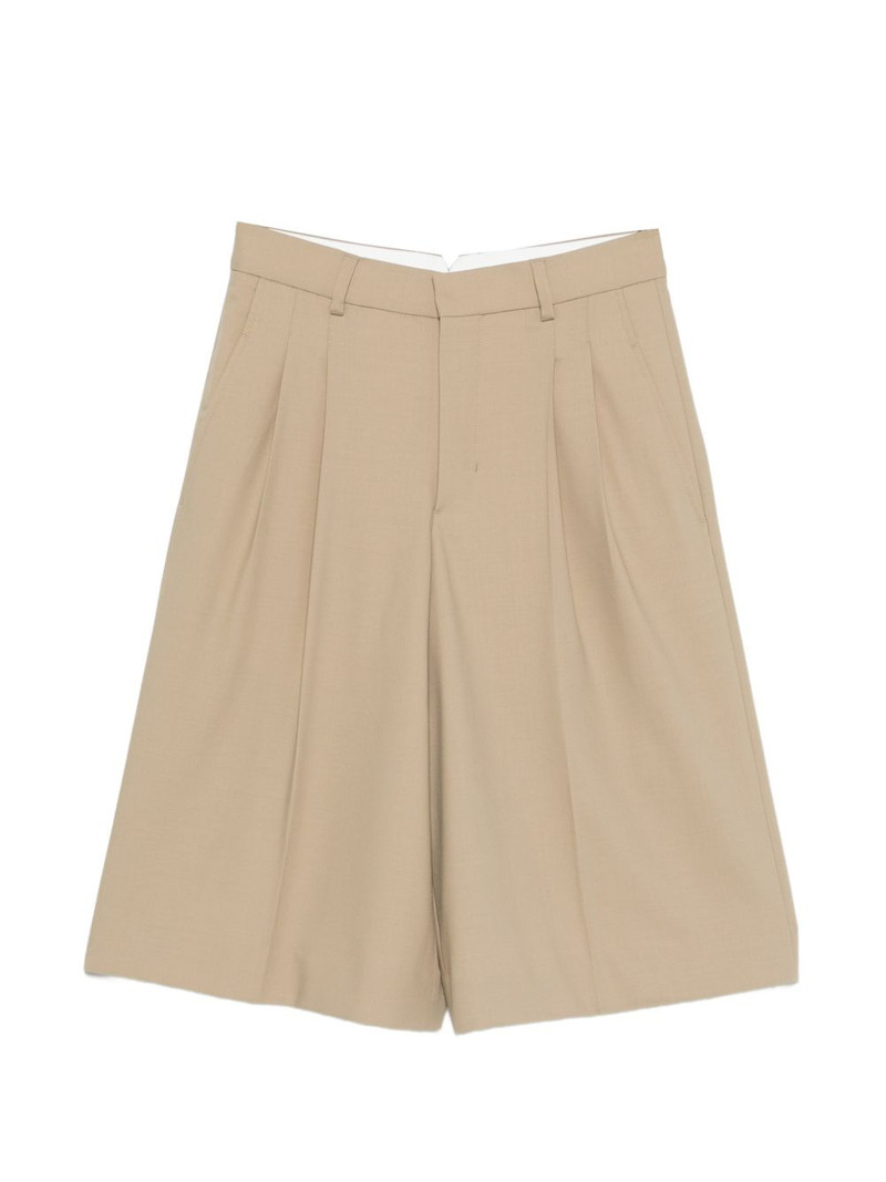belt-loop pleated shorts 1