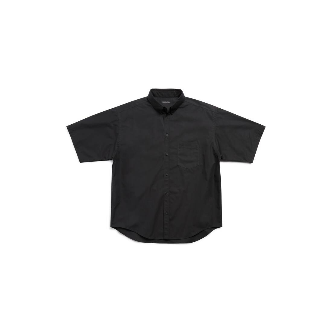 Men's Mirror Balenciaga Short Sleeve Shirt Large Fit in Black - 1