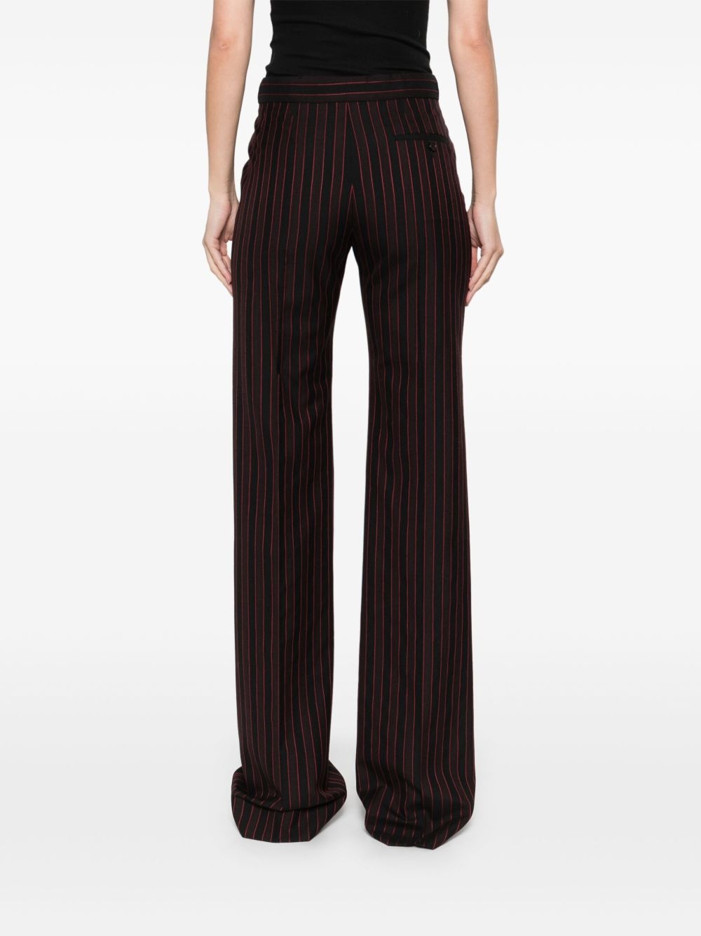 pinstriped low-sise trousers - 4