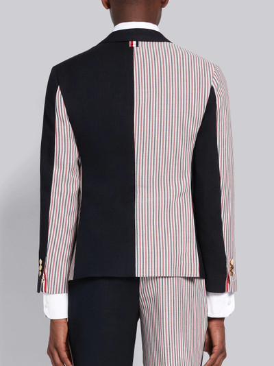 Thom Browne Navy Wool Double Face Stiff Crepe Funmix Classic Unconstructed Sport Coat outlook