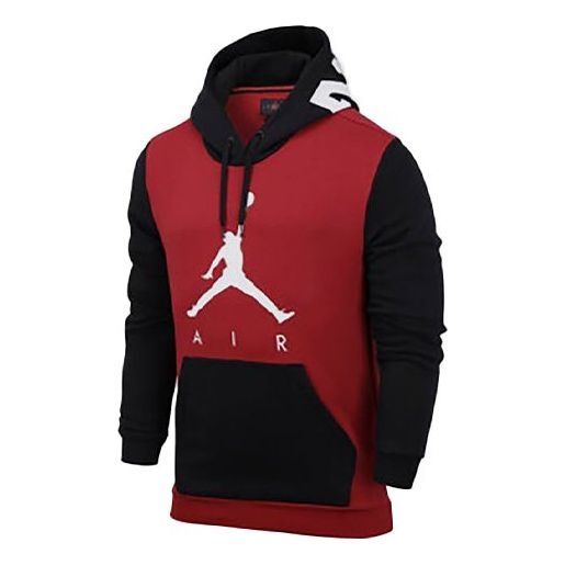 Air Jordan Colorblock Printing Logo hooded Fleece Lined Sports Red CK1349-687 - 1
