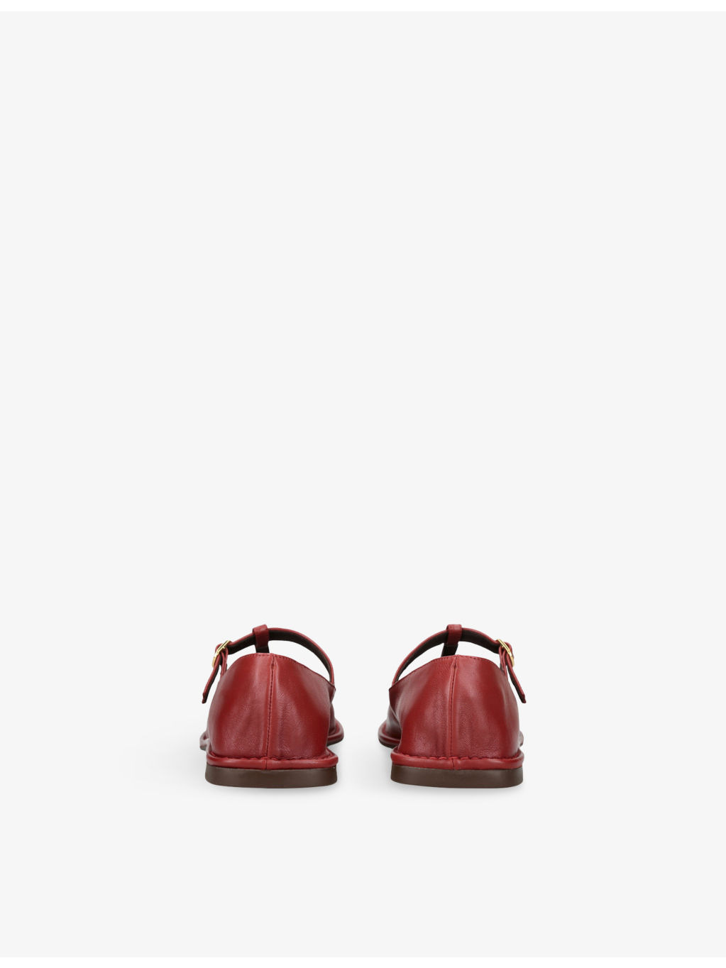 T-Bar Leather Ballet Flats - 4