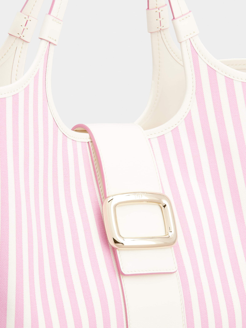 Viv' Choc Summer Stripes Medium Shopping Bag in Fabric 9