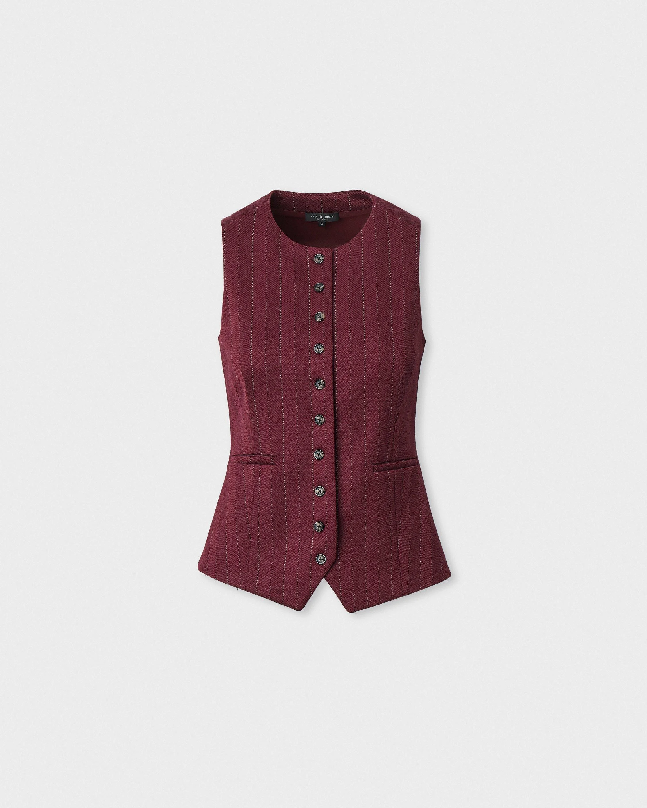 Irina Refine Knit Jacquard Vest - 1