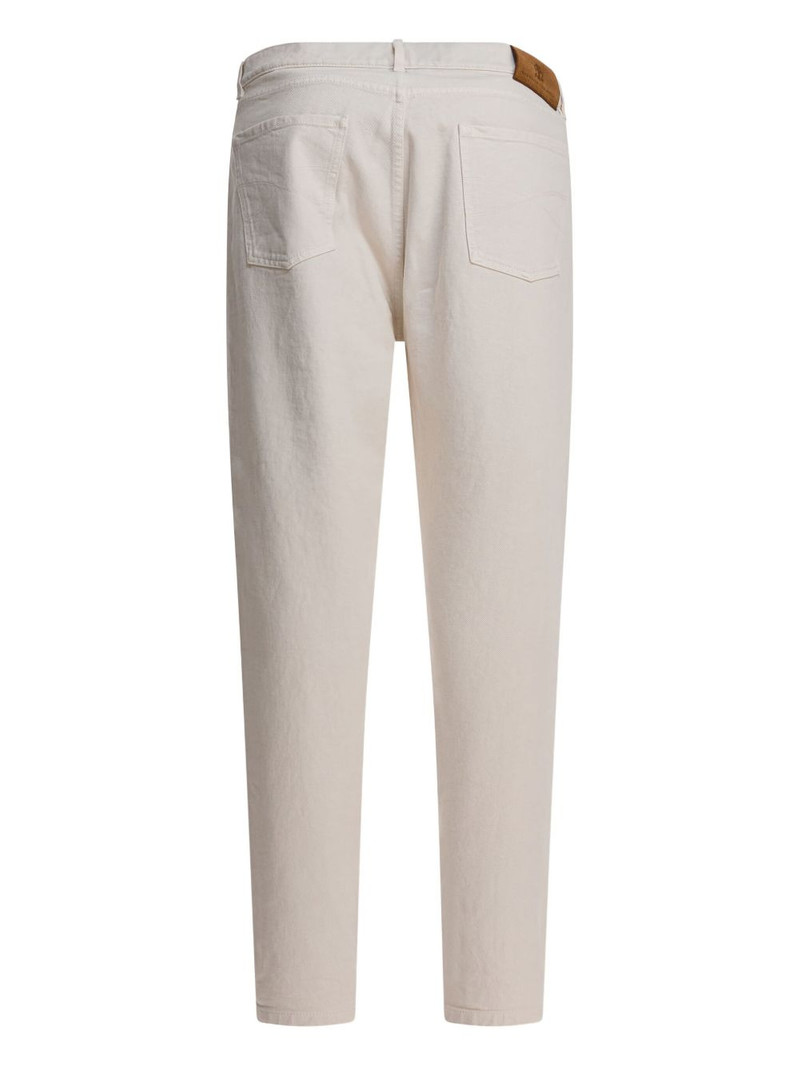 Brunello Cucinelli logo-embroidered cotton trousers outlook