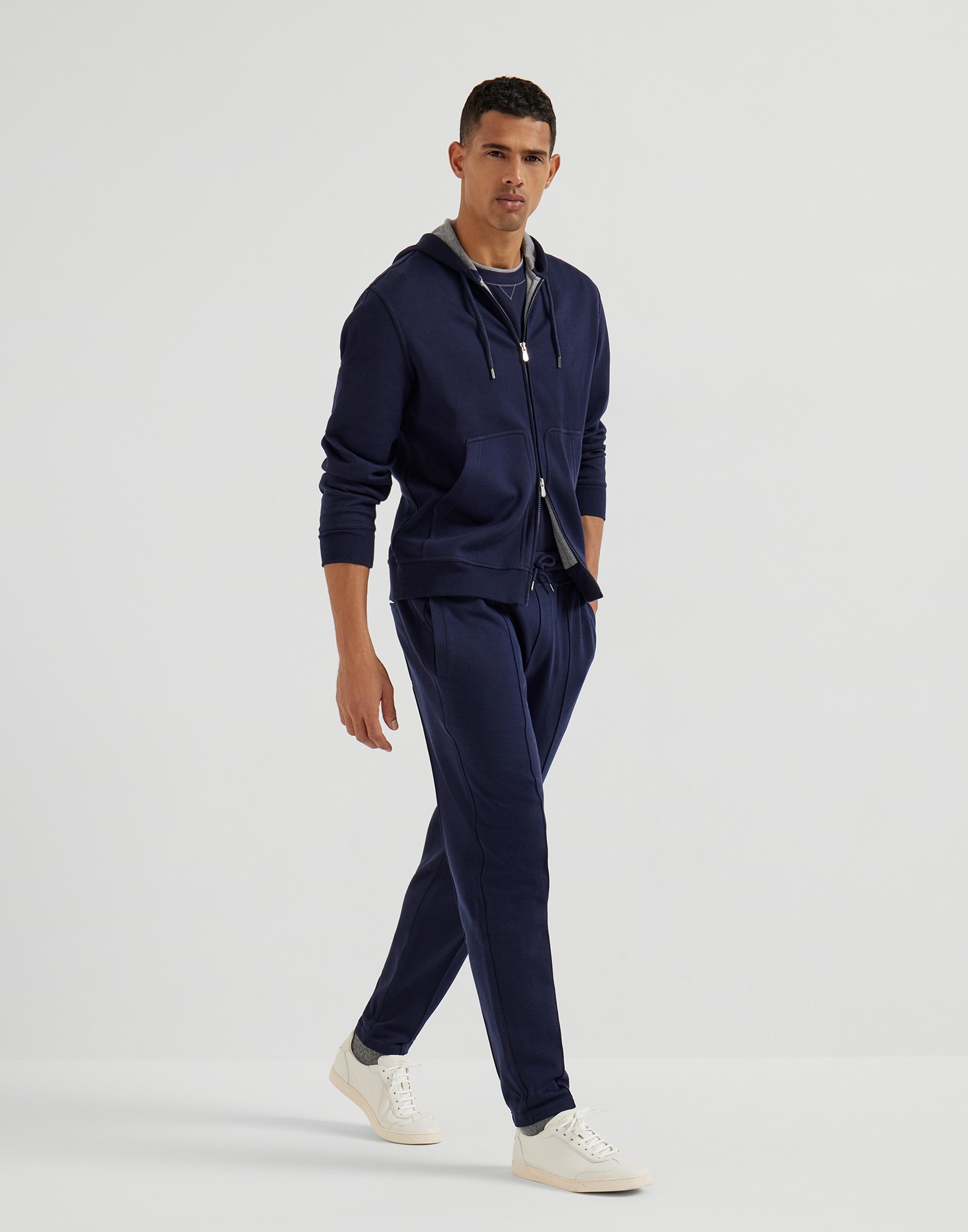 Cotton jersey crew neck T-shirt with logo and faux-layering - 5