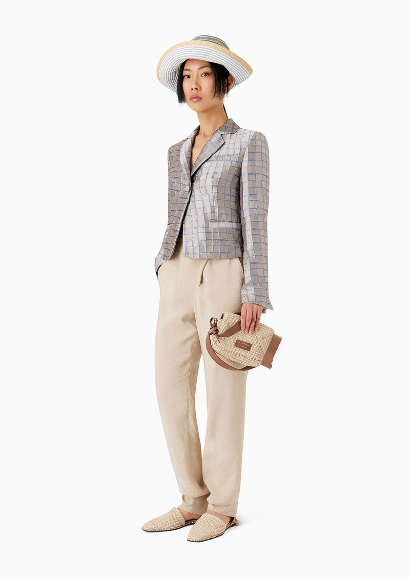 EMPORIO ARMANI Mock-croc jacquard jacket outlook